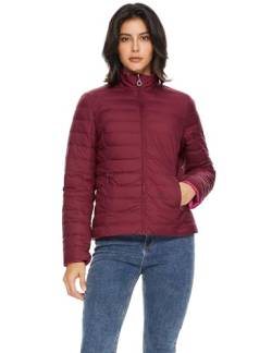 Surblue Leichte Kurze Damenjacke Verstaubarer Wendbarer Daunenmantel für den Winter Rot XL von Surblue