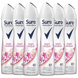 Sure Frauen Bright Bouquet Aerosol Antitranspirant Deo, 250 ml, 6 Stück von Sure