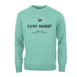 Dressed IN Music Play with ME Klassisches Sweatshirt mit Rundhalsausschnitt für Herren/Damen - Bio-Baumwolle Surf Monkey® Sweatshirt, Azul, Large von Surf Monkey