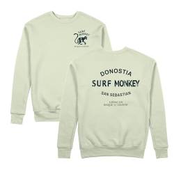 SURF MONKEY Klassisches Sweatshirt mit Rundhalsausschnitt für Herren/Damen Donostia - Bio-Baumwolle, Limonada, Small von Surf Monkey