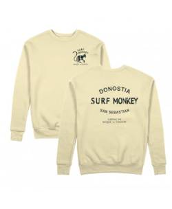 SURF MONKEY Klassisches Sweatshirt mit Rundhalsausschnitt für Jungen/Mädchen - Sweatshirt aus Bio-Baumwolle, Butter, 7 Jahre von Surf Monkey