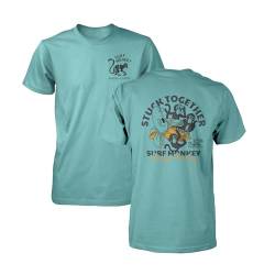 SURF MONKEY T-Shirt aus Bio-Baumwolle mit Rundhalsausschnitt - Kurzarm - Bananendesign, blau, M von Surf Monkey
