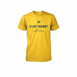 SURF Monkey Herren Kurzarm T-Shirt aus Bio-Baumwolle, Zitronengelb, M von Surf Monkey