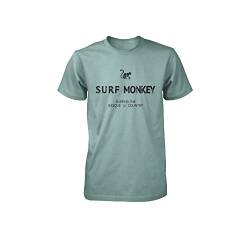 T-Shirt aus Bio-Baumwolle Surf Monkey® - Kurzärmeliges T-Shirt mit Rundhalsausschnitt - Herren/Damen - Salbeifarben, XL von Surf Monkey