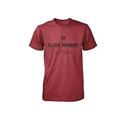 T-Shirt aus Bio-Baumwolle Surf Monkey® - Kurzärmeliges T-Shirt mit Rundhalsausschnitt - Herren/Damen - rot, M von Surf Monkey