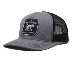 Trucker Cap Damen/Herren Surf Monkey® - One Size (55-61 cm) - Verstellbare Mesh Cap - Snapback mit luftigem Netzteil (Grau/Schwarz) von Surf Monkey