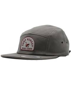 Verstellbare Strapback Cap - Classic Jockey Cap - Baseballmütze für Herren/Damen 5-Panel Cap, grau, One size von Surf Monkey