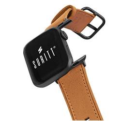 Suritt Armband kompatibel mit Apple Watch 38mm 40mm 41mm - Rio Braunes Armband Leder - Compatible avec iWatch Series 8, 7, 6, 5, 4, SE, ULTRA (40mm / 41mm, Braun/Schwarz) von Suritt