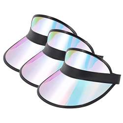 Surkat 3 Pack Plastics Multicolored Sun Visors UV Protection Hat Cap Headwear for Golf Tennis Cycle von Surkat