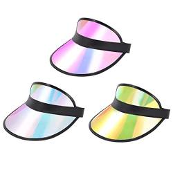 Surkat 3 Pack Plastics Multicolored Sun Visors UV Protection Hat Cap Headwear for Golf Tennis Cycle von Surkat