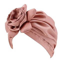 Surkat Glänzende Blume Turban Shimmer Chemo Cap Hairwrap Kopfbedeckung Beanie Haar Schal, Pinker Stil, Einheitsgröße von Surkat