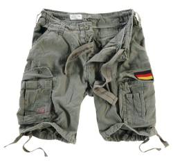 Surplus Raw Vintage Airborne Vintage Herren Cargo Shorts, Oliv mit Patch, L von Surplus Raw Vintage