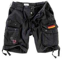 Surplus Raw Vintage Airborne Vintage Herren Cargo Shorts, schwarz mit Patch, 4XL von Surplus Raw Vintage