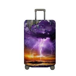 Surwin 3D Druck Reise Kofferschutzhülle Waschbare Reisetasche Kofferbezug Elastisch Kofferhülle Gepäck Cover Reisekoffer Hülle Schutz Bezug Schutzhülle (M (22-24 Zoll),Violette Blitze) von Surwin