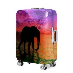 Surwin 3D-Elefant-Druck Reise Kofferschutzhülle Waschbare Reisetasche Kofferbezug Elastisch Kofferhülle Gepäck Cover Reisekoffer Hülle Schutz Bezug Schutzhülle (L (26-28 Zoll),Farbe) von Surwin