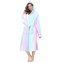 Surwin Bademantel Lang Flauschig mit Kapuze für Herren und Damen, Winter Fleece Bademantel Frottee Extra Weich Unisex Leichter Plüsch Morgenmantel für Frauen Männer von Surwin