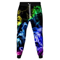 Surwin Jogginghose Herren 3D Druck, Jogging-Hosen-beiläufige 3D Druck Hose Lässige Sport Training Sweatpants Jogginghose Jungen Sporthose mit Kordelzug (Bunt,L) von Surwin