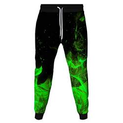 Surwin Jogginghose Herren 3D Druck, Jogging-Hosen-beiläufige 3D Druck Hose Lässige Sport Training Sweatpants Jogginghose Jungen Sporthose mit Kordelzug (Grün,M) von Surwin