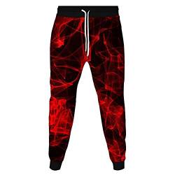 Surwin Jogginghose Herren 3D Druck, Jogging-Hosen-beiläufige 3D Druck Hose Lässige Sport Training Sweatpants Jogginghose Jungen Sporthose mit Kordelzug (rot,M) von Surwin