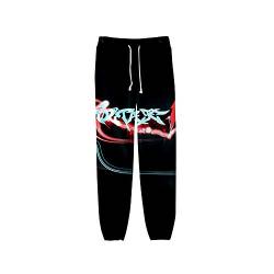 Surwin Unisex Jogger Hosen Herren Damen Trainingshose 3D Hip Hop Graffiti Bedruckte Slim Fit Hose Jogginghose Hip Hop Streetwear Sporthose Baggy Kordelzug Freizeithosen (Schwarzes Graffiti 9,XL) von Surwin