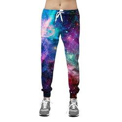 Surwin Unisex Jogger Hosen Herren Damen Trainingshose - 3D Sterne und Galaxie Bedruckte Jogginghose - Kordelzug mit Tasche Streetwear Sporthose Baggy Freizeithosen (Bunt,M) von Surwin