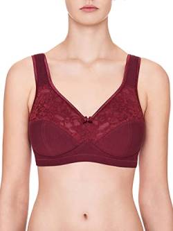 Susa BH Damen ohne Bügel Basic Damen-BHS mit genähten Cups & anatomisch geformtem Unterbrustband I Hoher, optimaler Halt I rubyred/Twilight I 85C von Susa