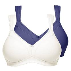 Susa BH Damen ohne Bügel Topsy 2er Pack I Damen-BHS mit nahtlos vorgeformten Cups I Hoher, optimaler Halt I Strapazierfähig I Marine/champag, I 75C von Susa