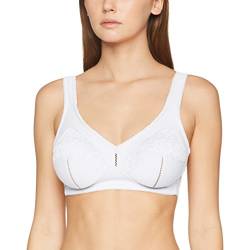 Susa Damen Entlastungs Topsy Plus Bügelloser BH, Halbtransparent, Weiß (Weiß 003), 90B von Susa