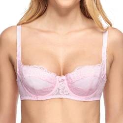 Susa Dirndl BH Push up Wiesn-Zauber I Bügel-Push-Up BH mit bestickten Soft Cup Schalen I BH mit einfachem Design für EIN Atemberaubendes Dekolleté I pink I 85D von Susa