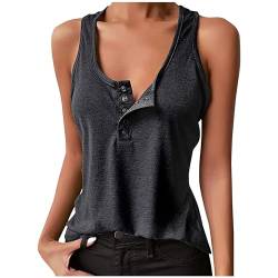 Basic Tank Top Damen Cropped Strap Cami Sommer Weste Shirt Lässiges ärmelloses T-Shirt Damen Oberteile Eng Einfarbig Damenweste Druckknopfweste Rundhalsausschnitt Y2K Tops Sportoberteile Frauen von Susenstone