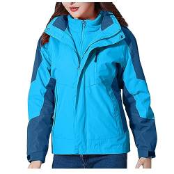 Funktionsjacke Damen Warm Winterjacke Wasserdicht Winddicht Verdickt 3-in-1 Jacke Outdoor Sport Warme Mantel Jacke Mit Abnehmbarer Kapuze Wasserabweisende Outdoorjacke Ski Jacke Wanderjacke von Susenstone