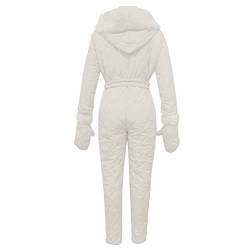 Ski Overall Für Damen Skianzug Mode Hoodie Skijacke Skioverall Schneeanzug Daunen Skianzug Winter Ski Jumpsuit Outdoor Sport Overall Mit Reißverschluss Lässig Dick Snowboard Skisuit Skibekleidung von Susenstone