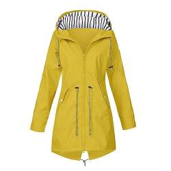 Susenstone Damen Regenjacke mit Kapuze 2023 Wasserdicht Atmungsaktiv Regenmantel Softshelljacke Outdoorjacke Übergangsjacke Windbreaker Leichte Jacke Herbst Winter Funktionsjacke Wandern Fahrrad von Susenstone