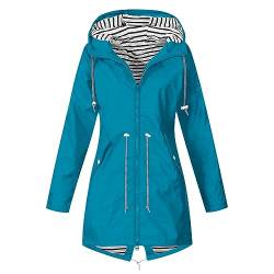 Susenstone Damen Regenjacke mit Kapuze 2023 Wasserdicht Atmungsaktiv Regenmantel Softshelljacke Outdoorjacke Übergangsjacke Windbreaker Leichte Jacke Herbst Winter Funktionsjacke Wandern Fahrrad von Susenstone