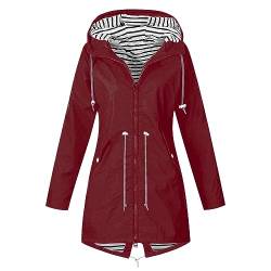 Susenstone Damen Regenjacke mit Kapuze 2023 Wasserdicht Atmungsaktiv Regenmantel Softshelljacke Outdoorjacke Übergangsjacke Windbreaker Leichte Jacke Herbst Winter Funktionsjacke Wandern Fahrrad von Susenstone