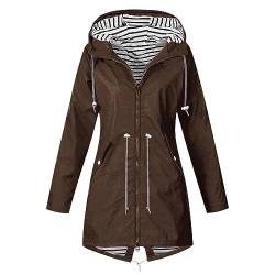 Susenstone Damen Regenjacke mit Kapuze 2023 Wasserdicht Atmungsaktiv Regenmantel Softshelljacke Outdoorjacke Übergangsjacke Windbreaker Leichte Jacke Herbst Winter Funktionsjacke Wandern Fahrrad von Susenstone