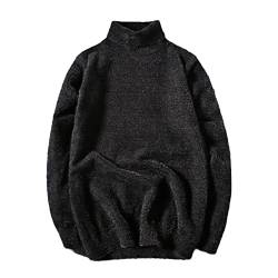 Herren Faux Nerz Kaschmir Rollkragenpullover Herren Pullover Herbst Winter Herren Sweater Pullover Herren Sweater, schwarz 1, Medium von Suvoiier