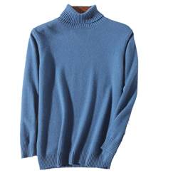 Herren Kaschmir Rollkragenpullover Herren Pullover Herbst Winter Warm Pullover Pull Male Strickpullover, blau, XXXL von Suvoiier