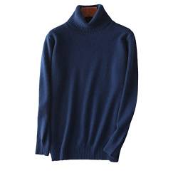 Herren Kaschmir Rollkragenpullover Herren Pullover Herbst Winter Warm Pullover Pull Male Strickpullover, marineblau, Large von Suvoiier