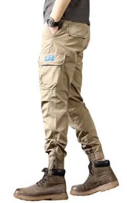 Suwangi Herren Cargo Hosen Jogginghose Baumwolle Sporthose Freizeithose Outdoor Hose Chinos Hosen mit Taschen von Suwangi