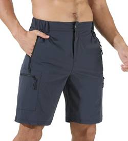 Suwangi Herren Shorts Cargo Shorts Outdoor Bermuda Kurz Hose Wanderhose Atmungsaktiv Trekkinghose Multi Taschen von Suwangi