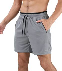 Suwangi Herren Sport Shorts Kurze Hose Schnell Trocknend Sporthose Trainingsshorts Leicht mit Reißverschlusstasche von Suwangi