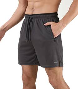 Suwangi Herren Sport Shorts Kurze Hose Schnell Trocknend Sporthose Trainingsshorts Leicht mit Reißverschlusstasche von Suwangi