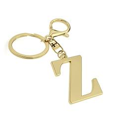 Edelstahl Gold Buchstabe A-Z Schlüsselanhänger für Damen Herren, Initiale Buchstabe Anhänger mit Schlüsselring, Charms für Schlüsselrucksack Tasche, Gold-Z, Durchschnittliche Größe von Suweibuke