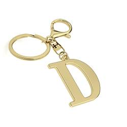 Edelstahl Gold Buchstabe A-Z Schlüsselanhänger für Damen Herren, Initiale Buchstabe Anhänger mit Schlüsselring, Charms für Schlüsselrucksack Tasche, Gold d, Durchschnittliche Größe von Suweibuke