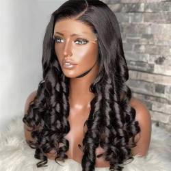 Bouncy Curly Brazilian Lace Front Wigs Pre Plucked Glueless Ready To Wear Lace Closure Human Hair Wigs For Women 4X4 Lace Wig 61.0 cm#180% von Suwequest