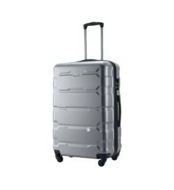 Handgepäck Kabinenkoffer Reisekoffer auf Rädern Rollgepäck Set Hohe Kapazität Trolley Gepäck Tasche Koffer, 1 x silberfarben, 66 cm von Suwequest