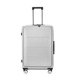 Kabinen-Reisekoffer auf Rädern Rollgepäck Herren Trolley Koffer Große Kapazität Handgepäck, H01 Silber, 51 cm von Suwequest