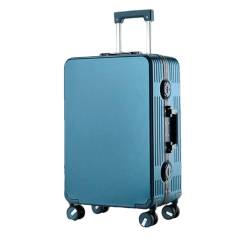 Kabinenrollgepäck für Damen, Aluminiumrahmen, Passwort, Reisekoffer mit universeller leiser Rollen, Trolley, Gepäcktasche, blau, 116 von Suwequest