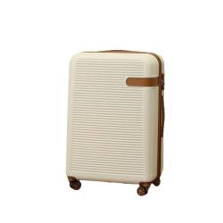 Kariertes Gepäck, weiblicher Koffer, horizontale Zugstangenbox, Universalrad, leiser Boardingkoffer, weiß, 71,2 cm (28 zoll) von Suwequest